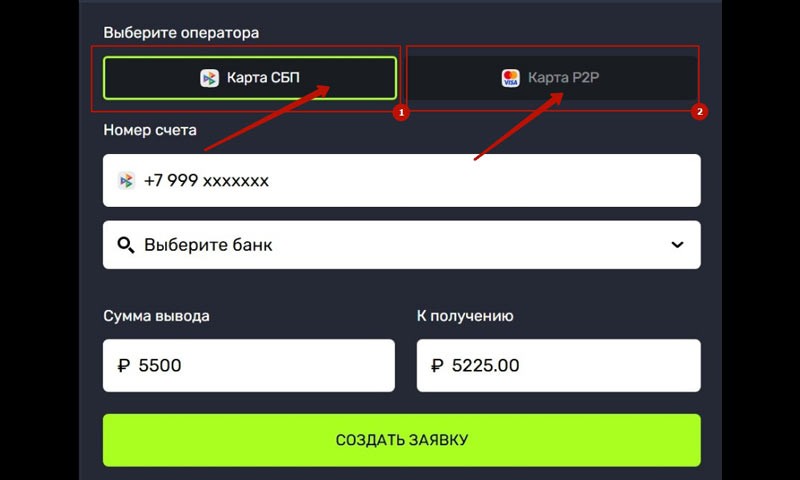 Кешаут на карту банка